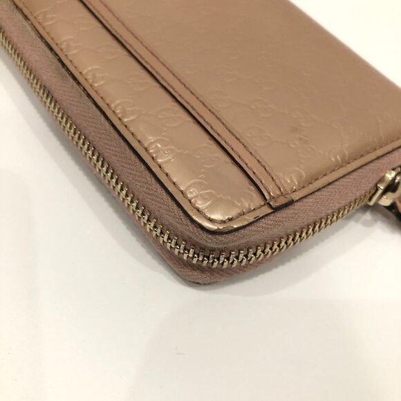 Gucci Beige Micro Guccissima Zip Around Long Wallet Sku#84596 (Gently used) - Picture 9 of 14